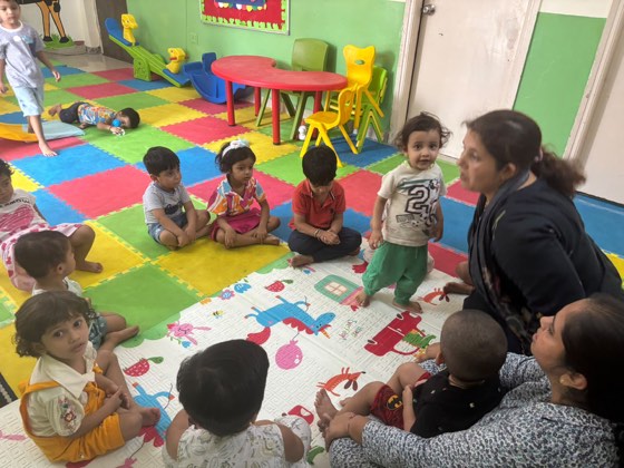 Children learning in a SaptRishi PreSchool classroom